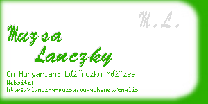 muzsa lanczky business card